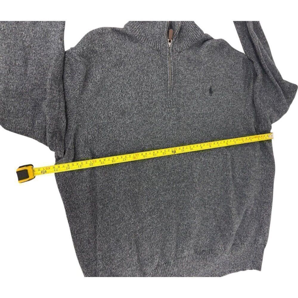 Polo Ralph Lauren Mens Sweater 2XL Gray 1/4 Zip Knit Mock Neck Pullover Preppy - Picture 7 of 9